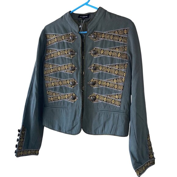 Comme Womens Jacket Size Large Green Military Inspired Pure Cotton New - Picture 10 of 12